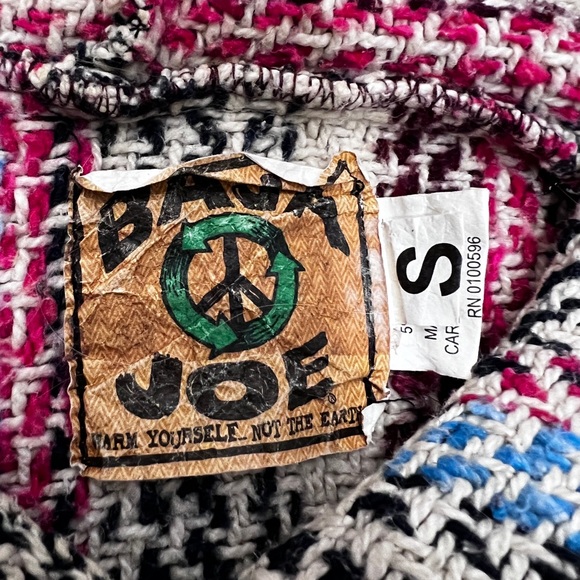 Baja Joe Colorful Hoodie boho Men’s Small Cotton Blend Trippy Hippy - Picture 5 of 9